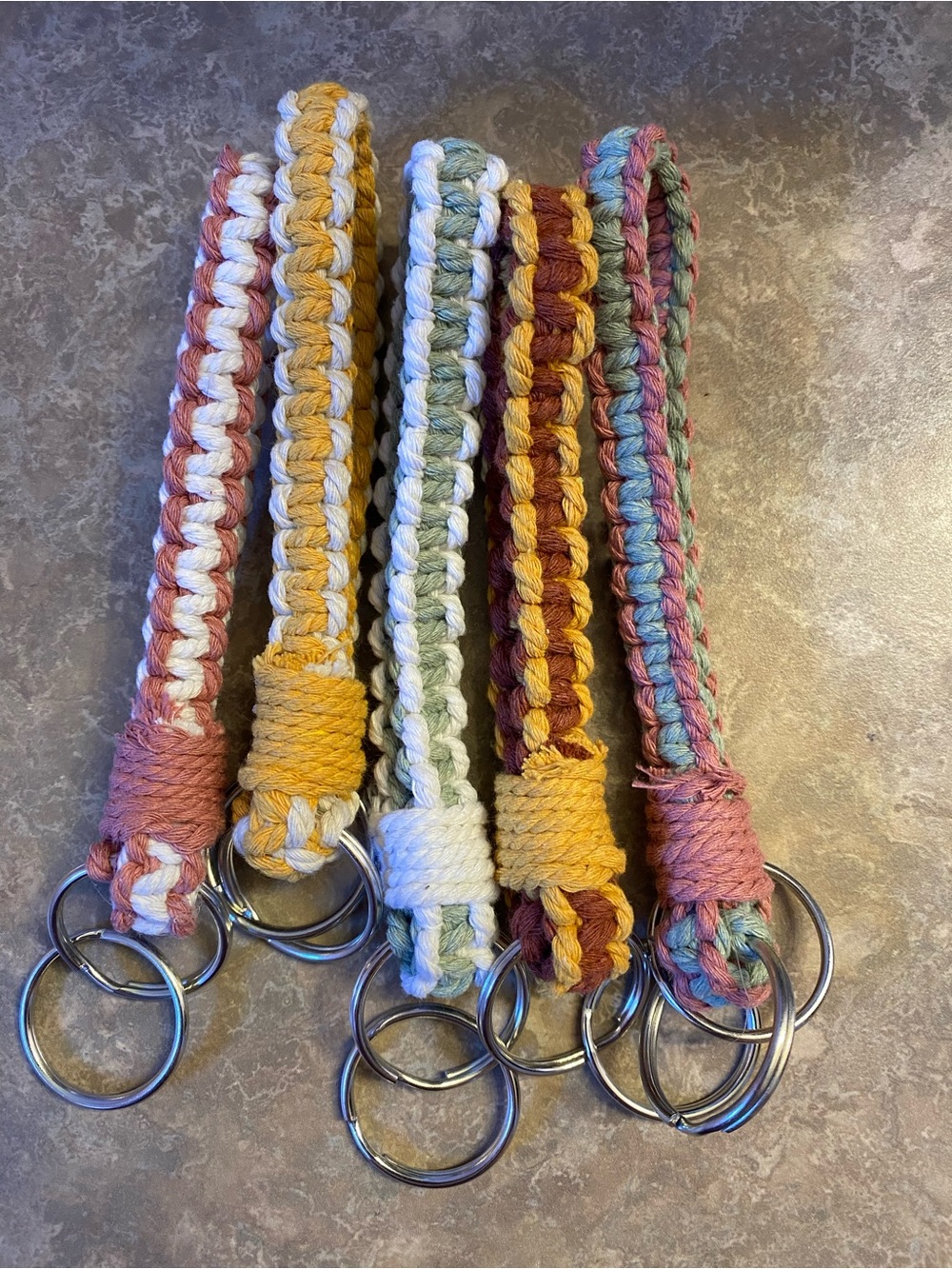 Macrame Wristlet Keychains Lot (5 keychains)